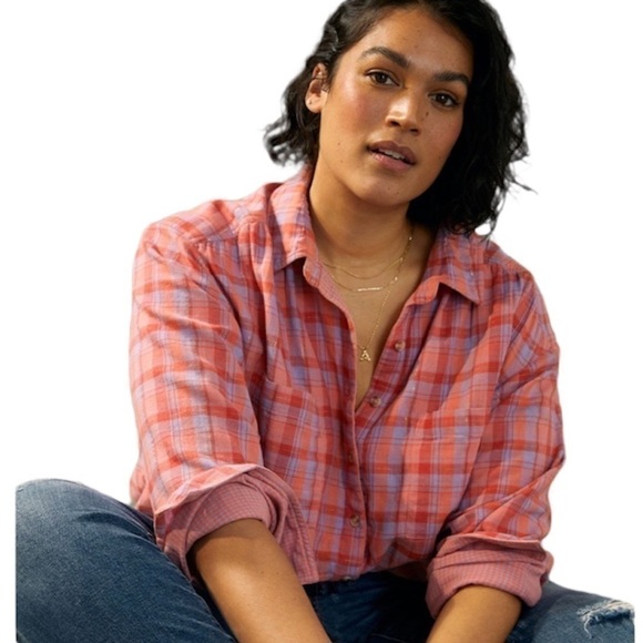 Anthropologie Pilcro The Romy Relaxed Plaid Buttondown - Picture 4 of 6